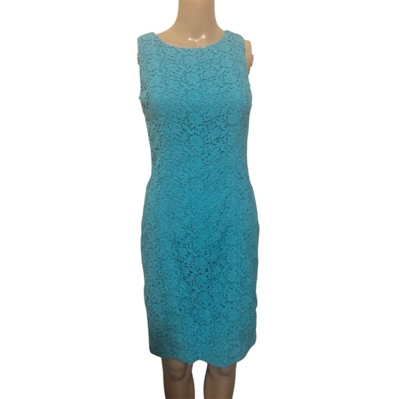 Talbots Lace Midi Dress - Turquoise - Picture 3 of 5